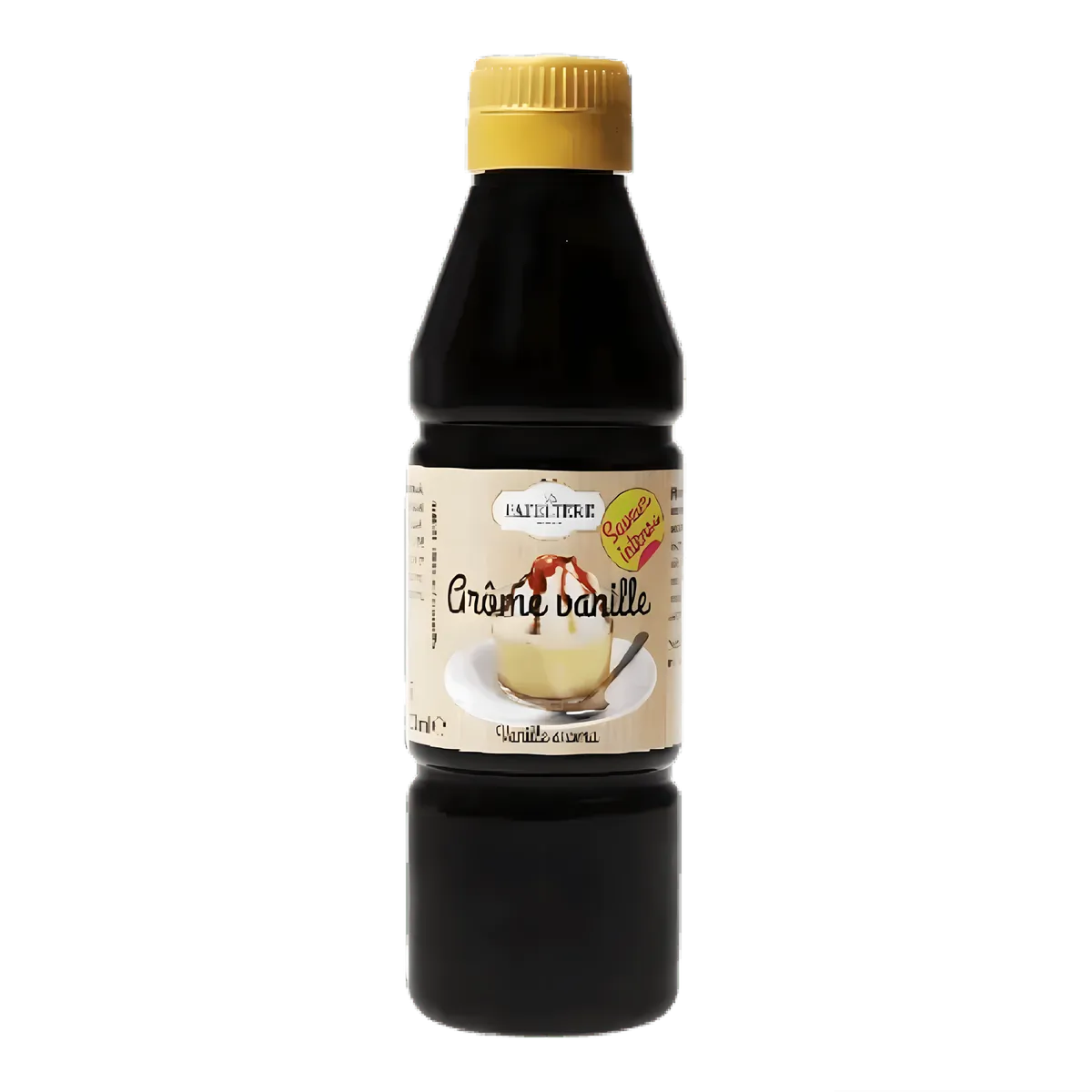 Flacon d'arôme vanille LA PATELIÈRE pour pâtisserie, idéal pour parfumer gâteaux et desserts avec un goût unique et sucré.