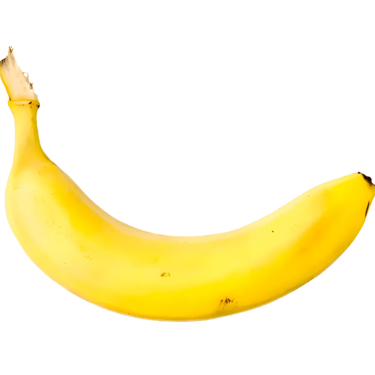 Banane jaune entière, fruit frais riche en potassium, idéale pour une collation saine ou une recette sucrée.