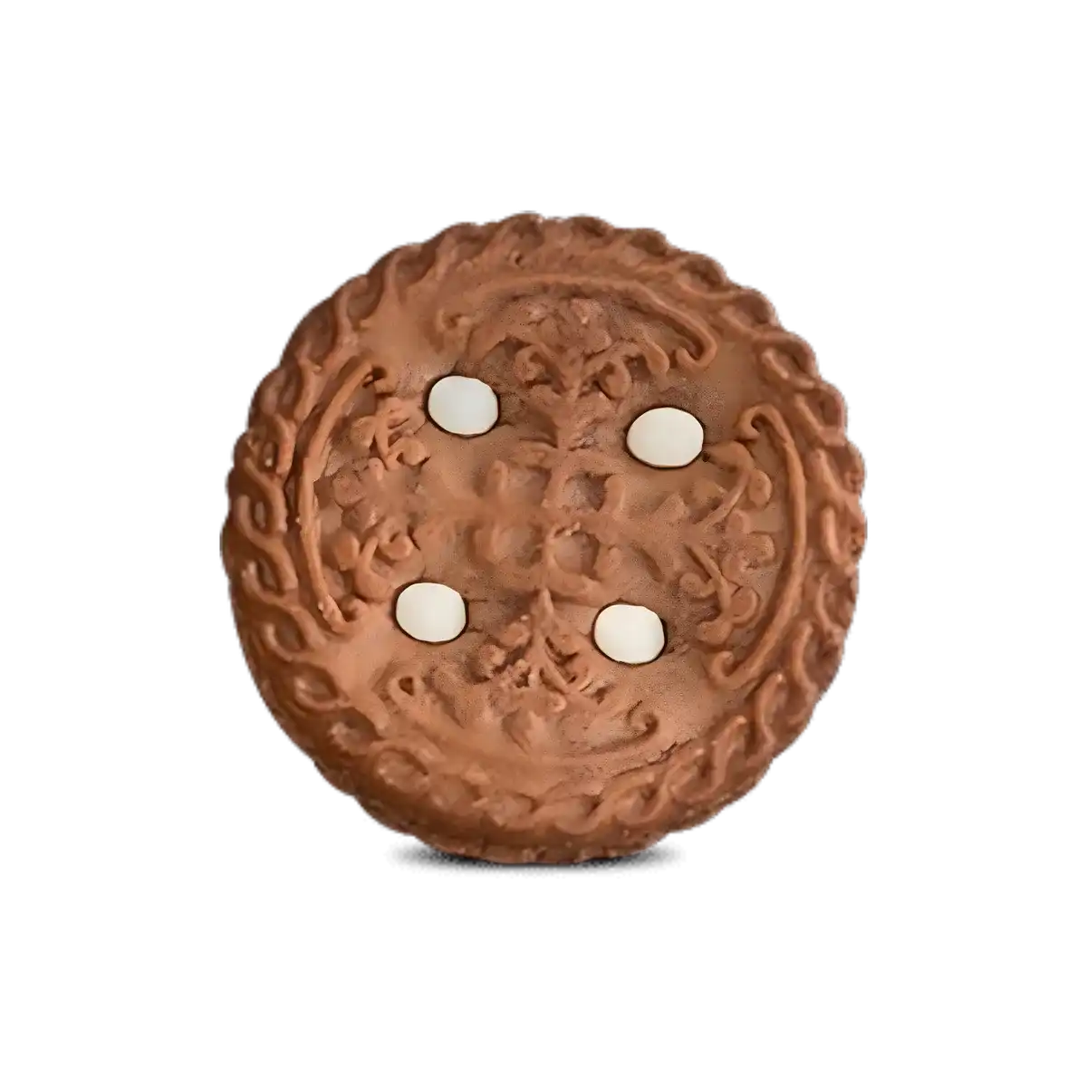 Biscuit chocolat FESTIVAL rond avec base dorée et garniture chocolatée, parfait pour les amateurs de douceurs sucrées.