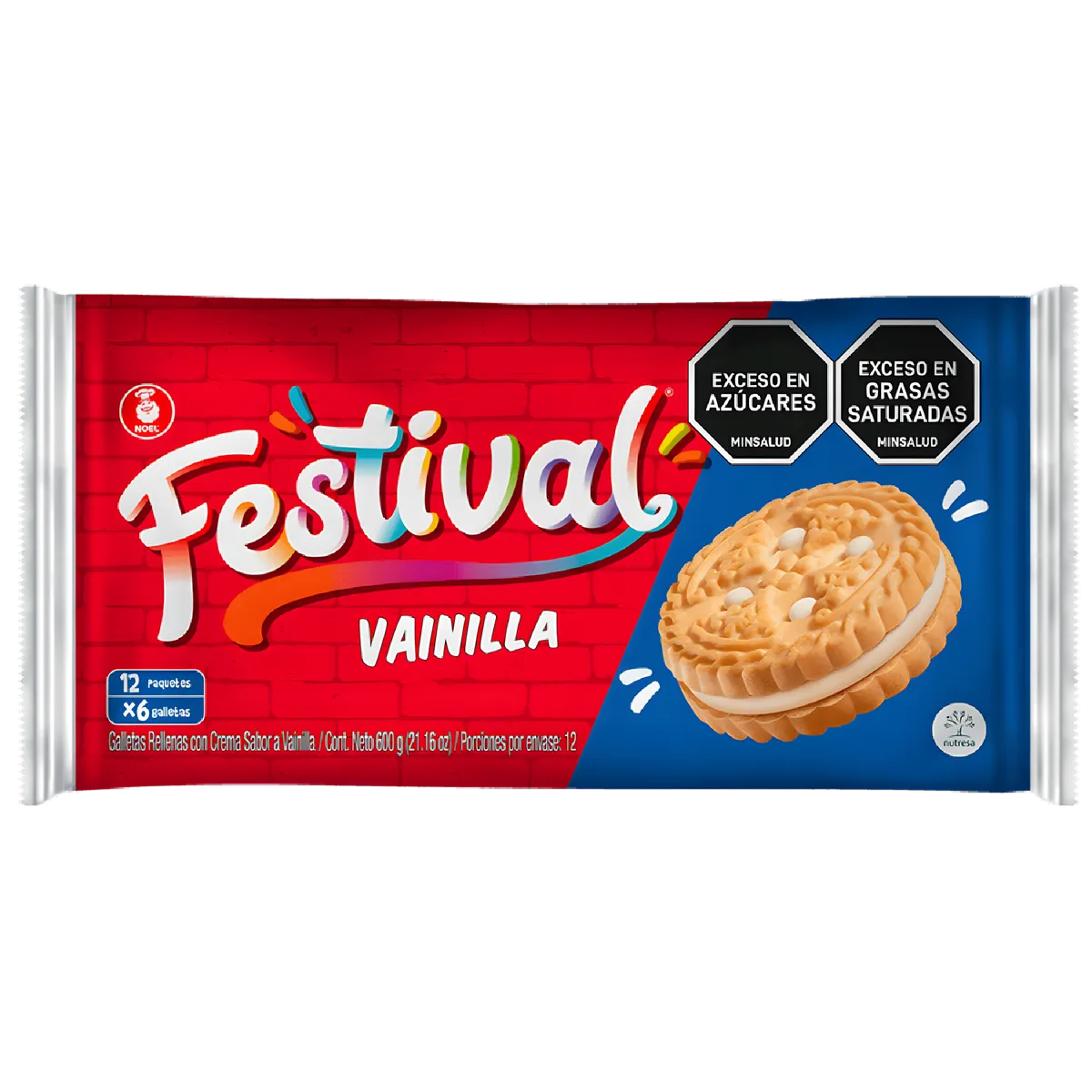 Paquet de Biscuits vanille FESTIVAL - Croquants | Goût Vanille, épicerie sucrée, 12 portions, idéal pour goûter ou pause café.
