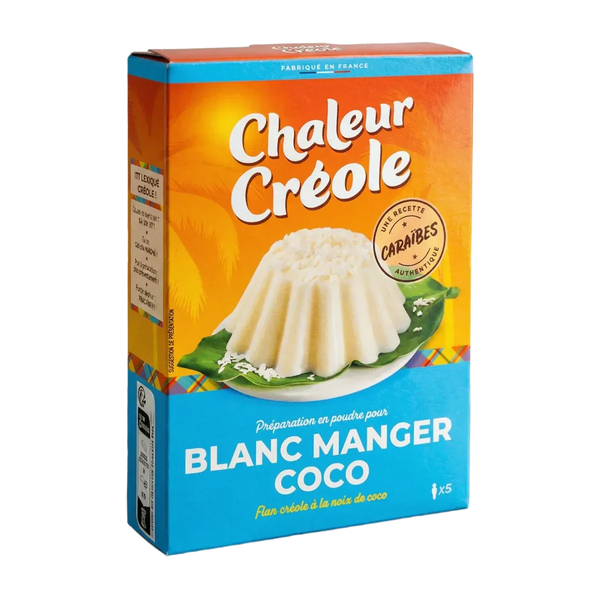 Boîte de préparation en poudre Blanc Manger Coco Chaleur Créole.