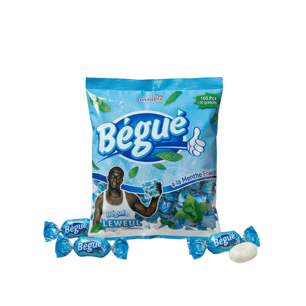 Bonbons BÉGUÉ Menthe - vue ingrédients et texture | Épicerie africaine - Sénégal NKOSI
