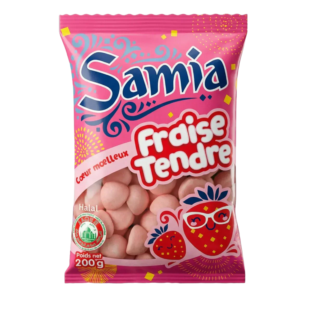 Zachte Aardbeienbonbons SAMIA — alternatieve verpakking | Afrikaanse kruidenwinkel NKOSI