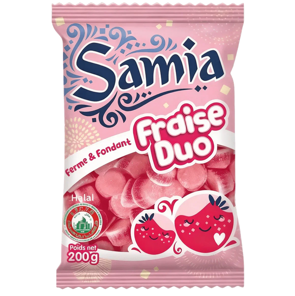 Bonbons Fraise Duo SAMIA - vue alternative packaging | Épicerie africaine NKOSI