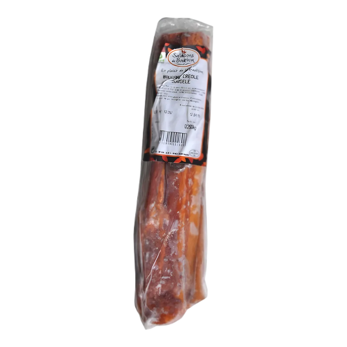 Boucane Créole Réunion - Salaison Traditionnelle de Bourbon en emballage sous vide, porc fumé surgelé prêt à cuisiner, spécialité réunionnaise.
