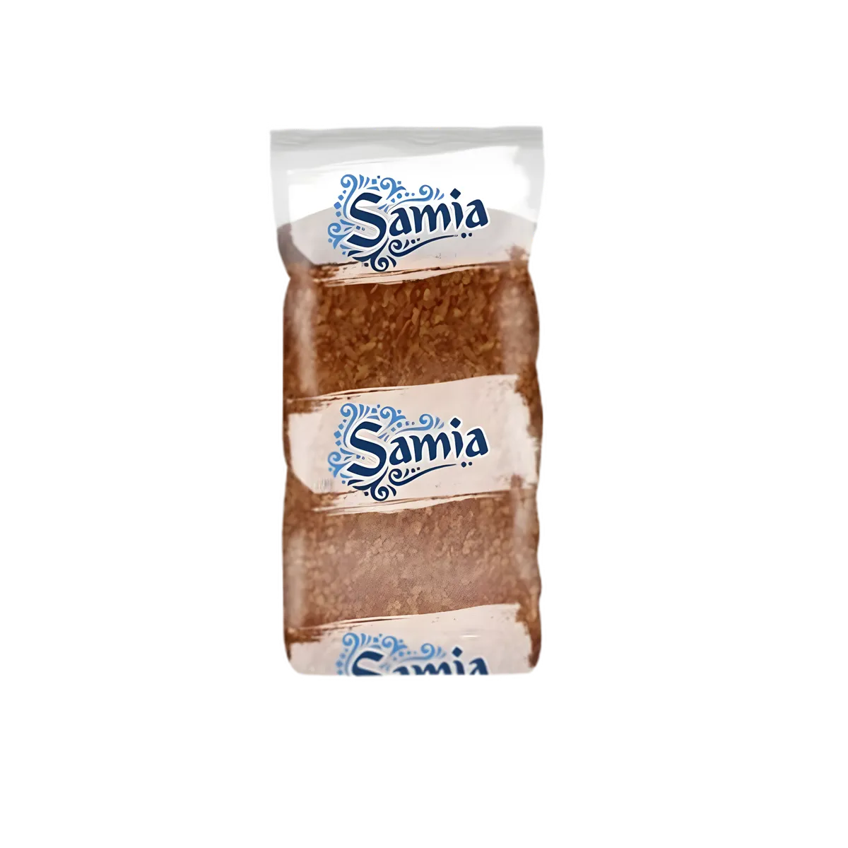 Boulgour brun gros SAMIA en sachet transparent, blé dur complet pour recettes savoureuses. Idéal pour l'épicerie salée et plats traditionnels.