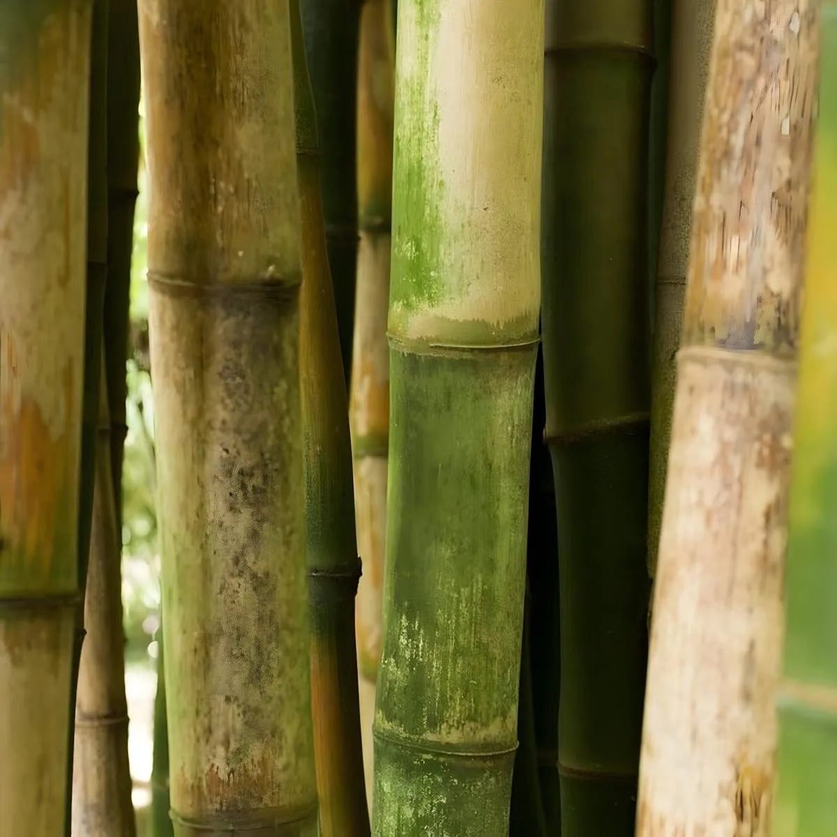 Tiges entières de canne à sucre verte non coupées, montrant leur texture fibreuse. Produit végétal frais pour alimentation ou extraction de jus sucré.