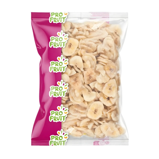 Chips de banane PROFRUIT - Croustillantes & Délicieuses en sachet refermable, parfaites pour une collation saine et naturelle.