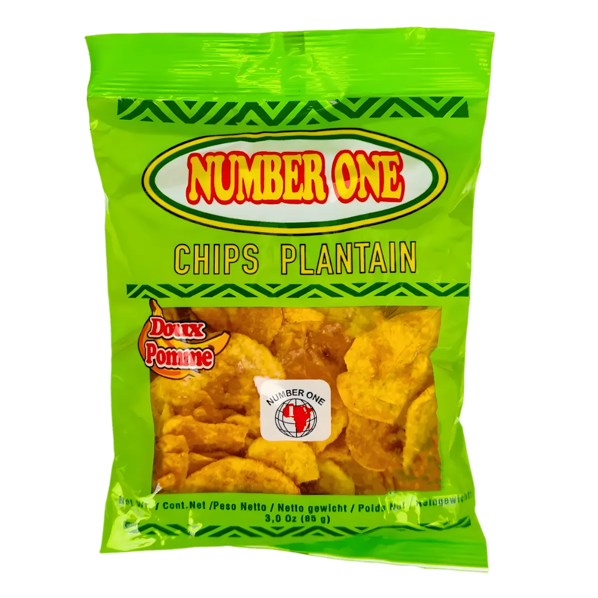 Chips de plantain pomme N°1 Originales en sachet vert, collation croustillante de l'épicerie salée, saveur douce et fruitée.