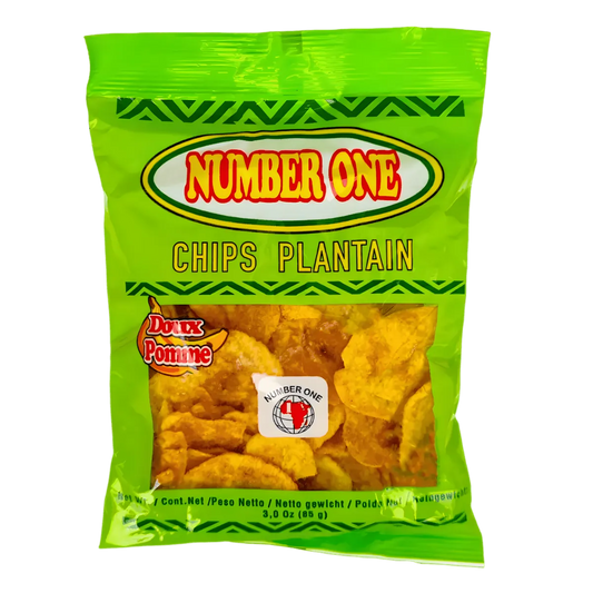 Chips de plantain pomme N°1 Originales en sachet vert, collation croustillante de l'épicerie salée, saveur douce et fruitée.
