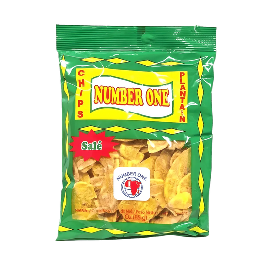 Chips de plantain salées N°1 - Croquantes et Savoureuses en sachet vert, collation exotique de l'épicerie salée, idéale pour les amateurs de snacks.