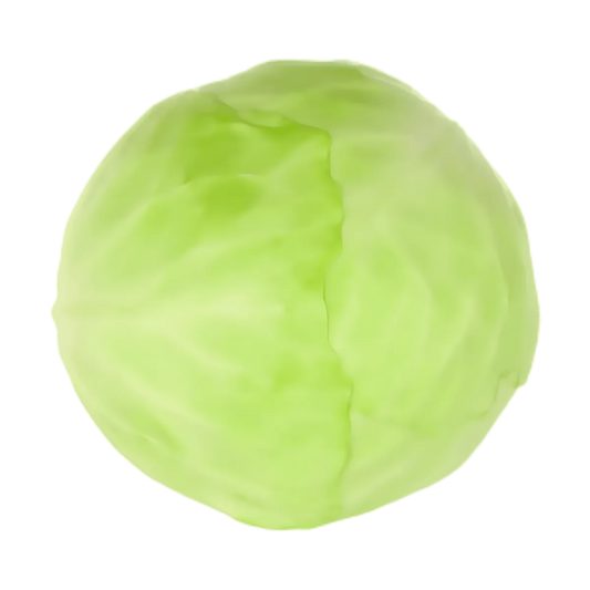 Chou blanc frais entier, légume croquant à texture ferme et goût sucré, idéal pour recettes crues ou cuites.