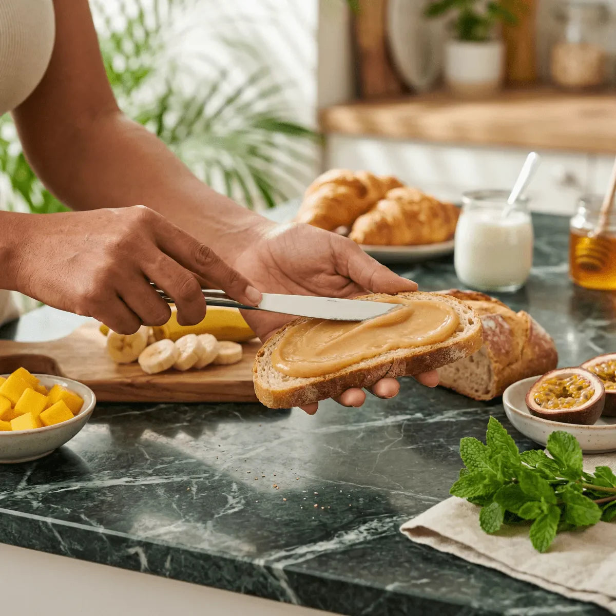 Fetta di pane con marmellata di banana M'AMOUR, 325g.