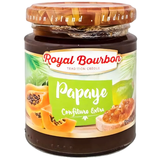 Confiture de Papaye ROYAL BOURBON - Confiture Papaye Tropique en pot, épicerie sucrée aux fruits exotiques, idéale pour tartines et desserts.