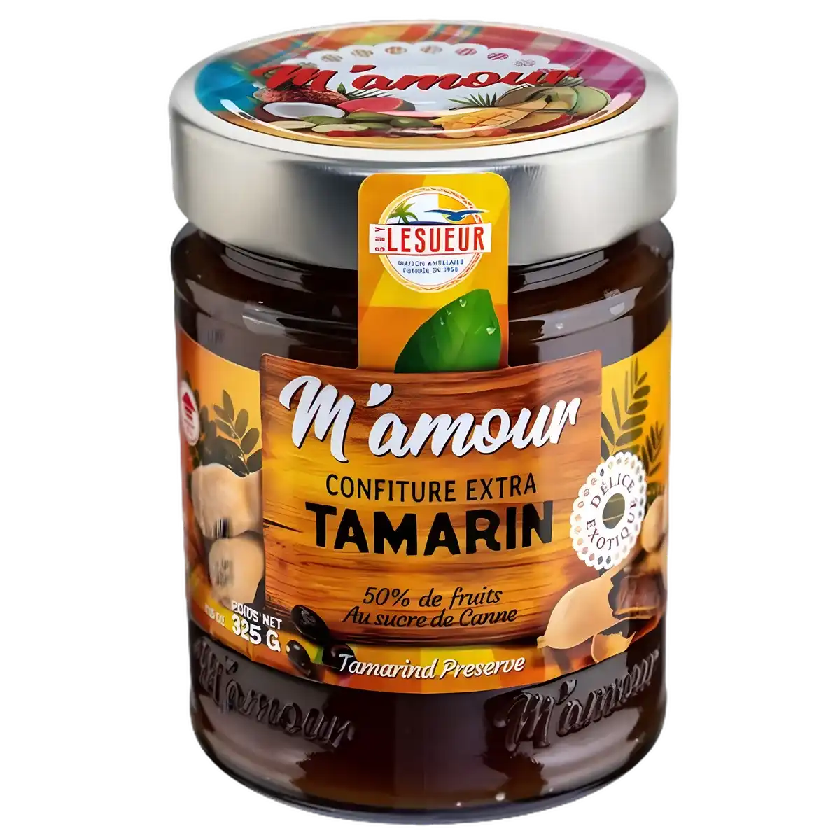Confiture de tamarin M'AMOUR - Goût Unique | Gourmand en pot de 325g, 50% de fruits, au sucre de canne. Épicerie sucrée idéale pour tartines et desserts.