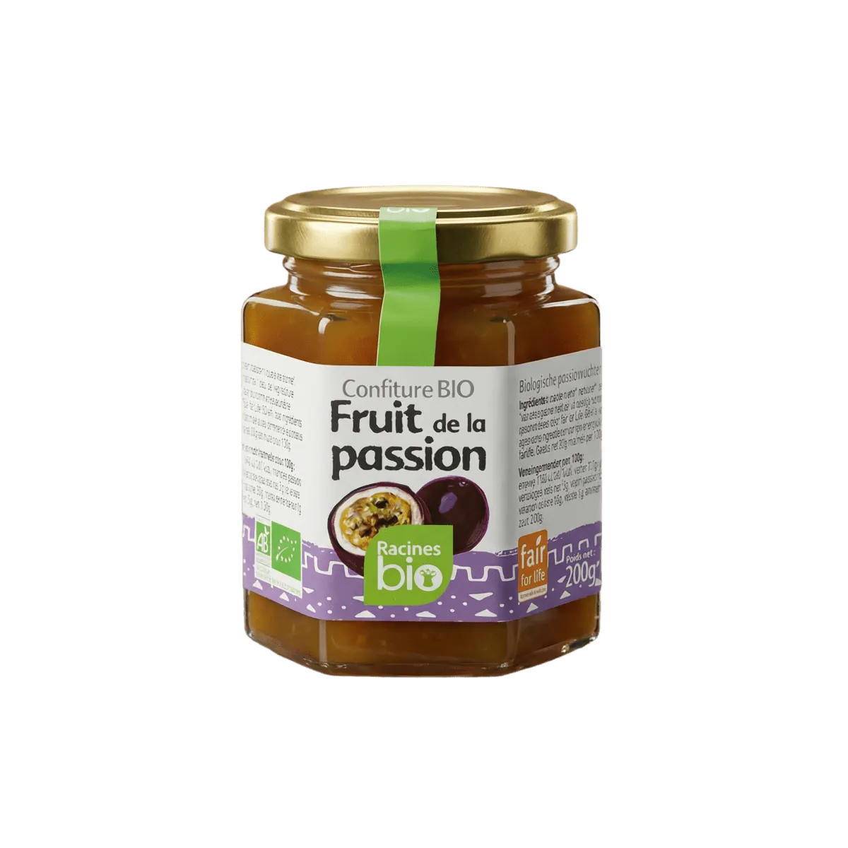 Passion fruit jam RACINES BIO — alternative packaging view | African grocery NKOSI