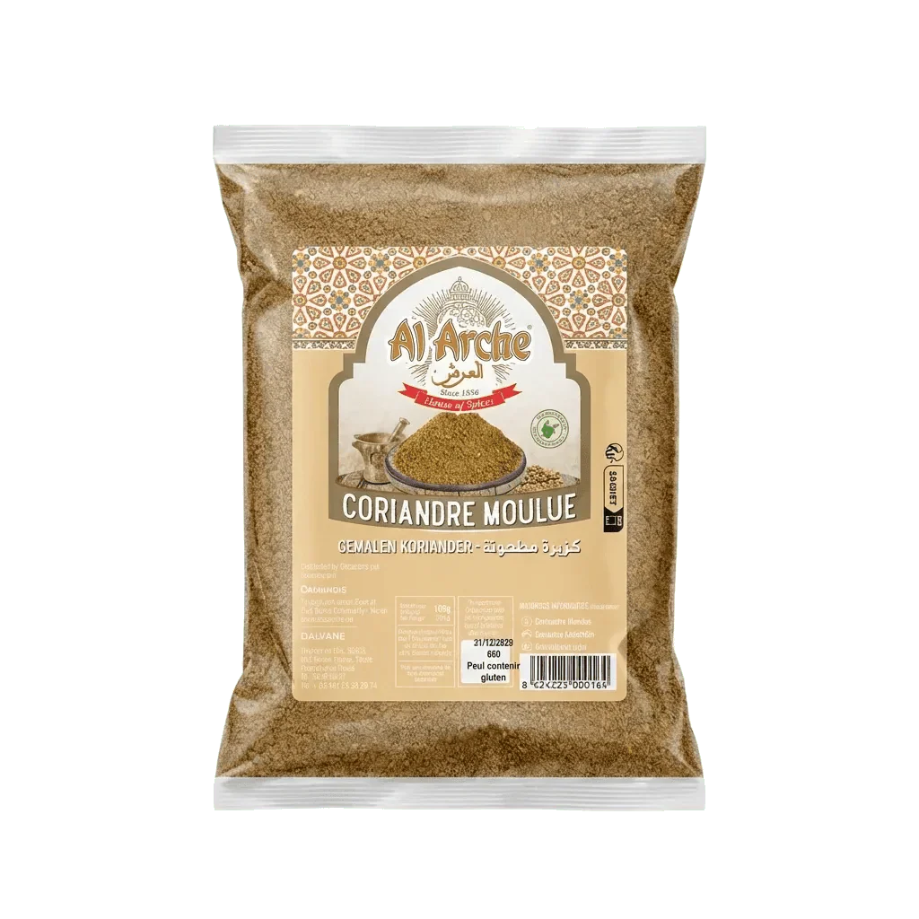 Gemalen koriander HOUSE OF SPICED — ingrediënten en textuur zichtbaar | Afrikaanse kruidenwinkel NKOSI