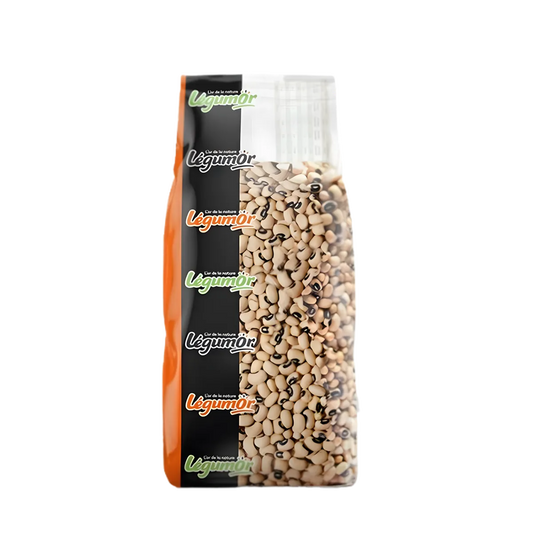 Cornilles LEGUMOR - Haricots secs en sachet transparent, pois à œil noir de petite taille, parfaits pour recettes salées et cuisine traditionnelle.