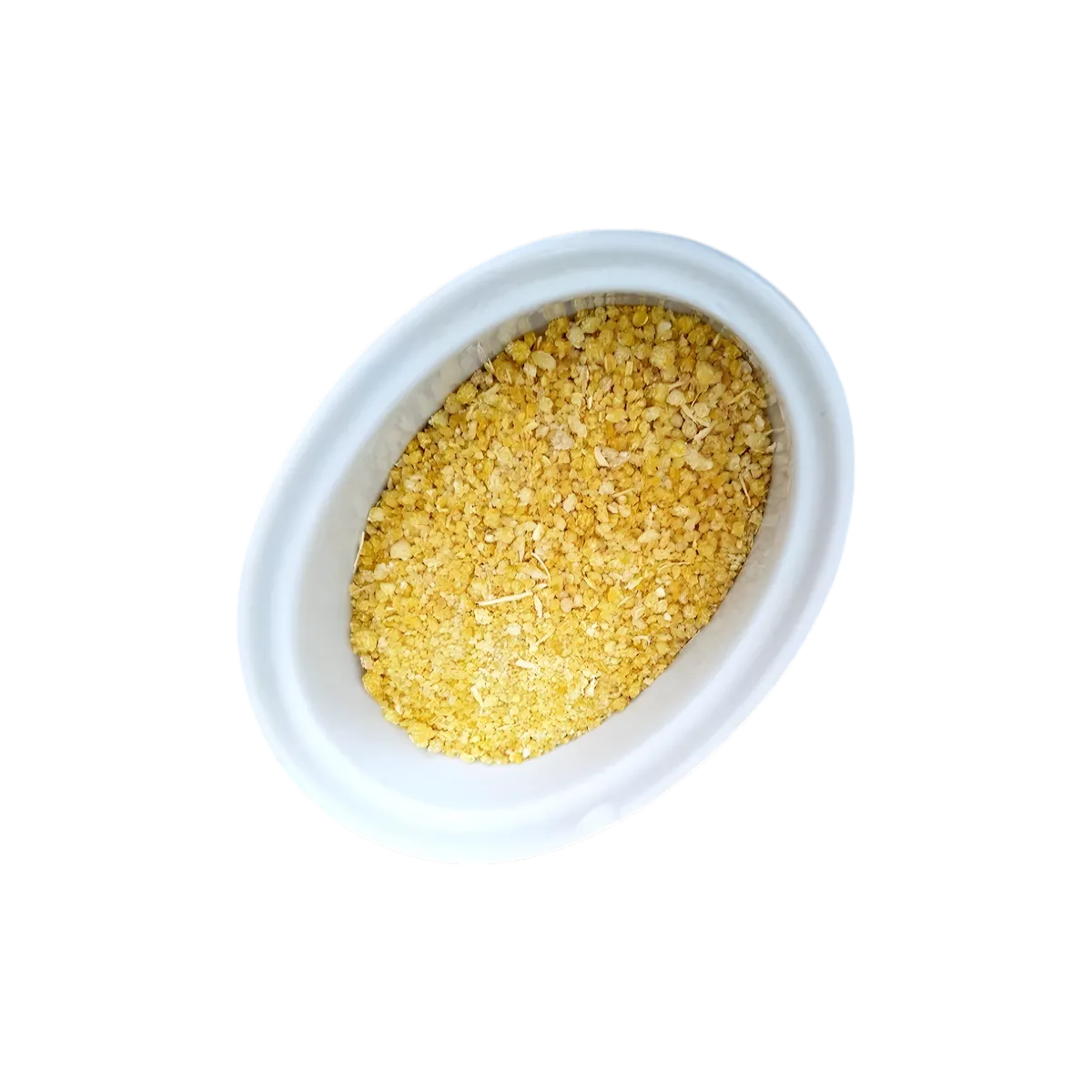 Semoule de manioc Couac DÉLICES DE GUYANE servie dans un bol blanc, texture croquante idéale pour plats typiques de Guyane.