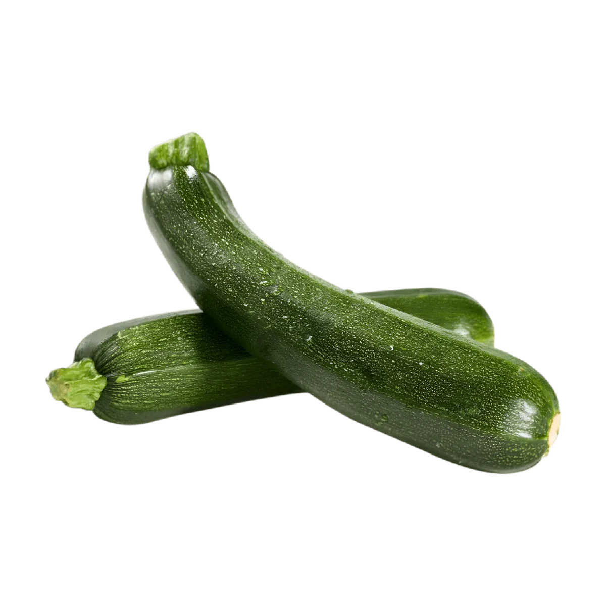 Deux courgettes fraîches croisées, riches en eau, parfaites pour une cuisine légère et équilibrée, légume incontournable en été.