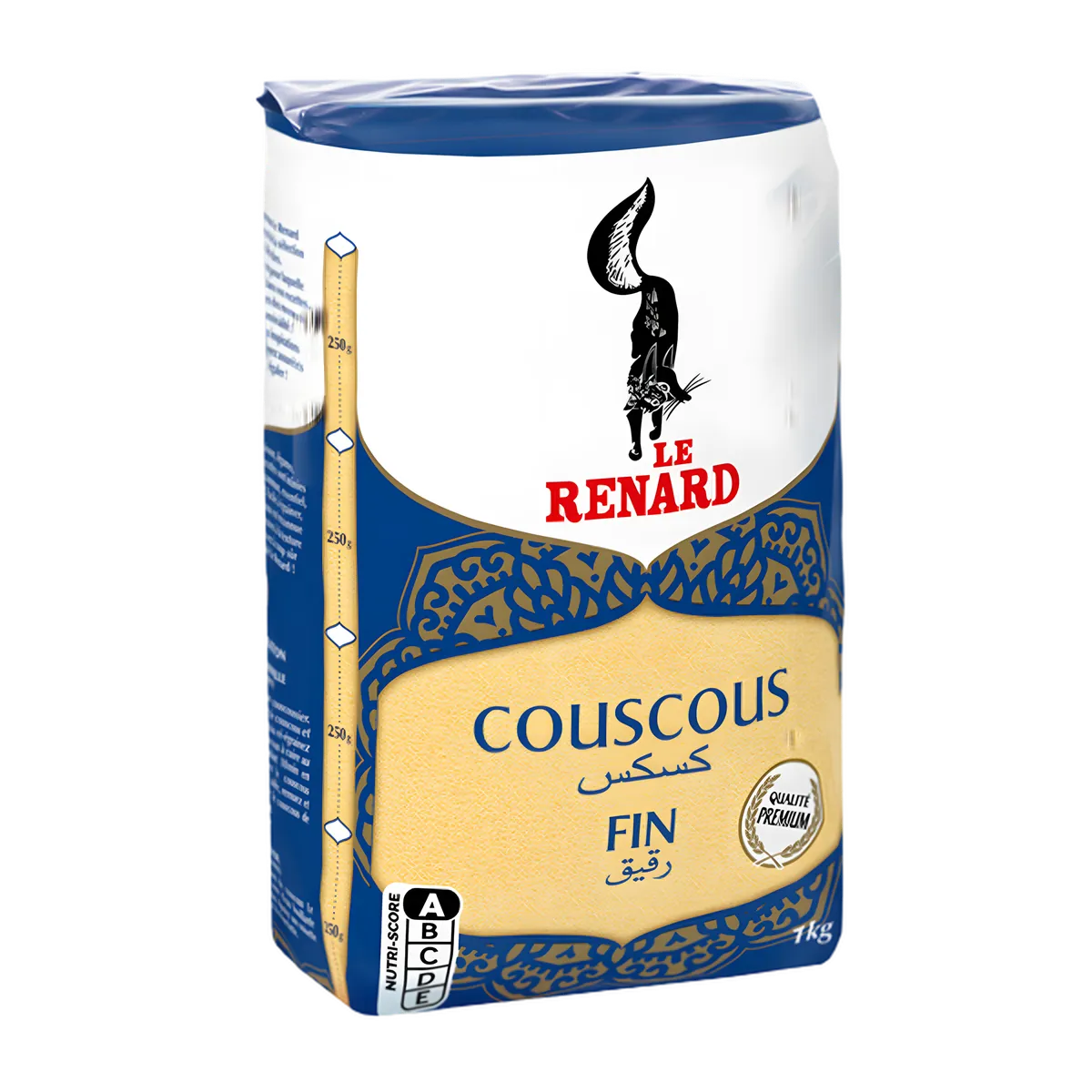 Paquet de couscous fin RENARD 1kg, qualité premium, idéal pour la cuisine polyvalente et les repas pratiques en famille.