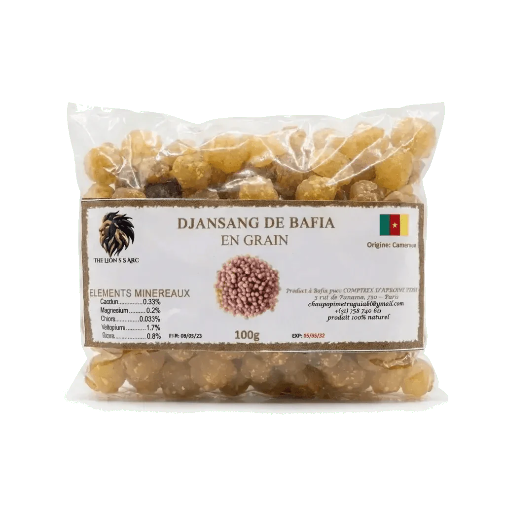 Zak Djansang van Bafia in korrelvorm, 100g, merk The Lions.