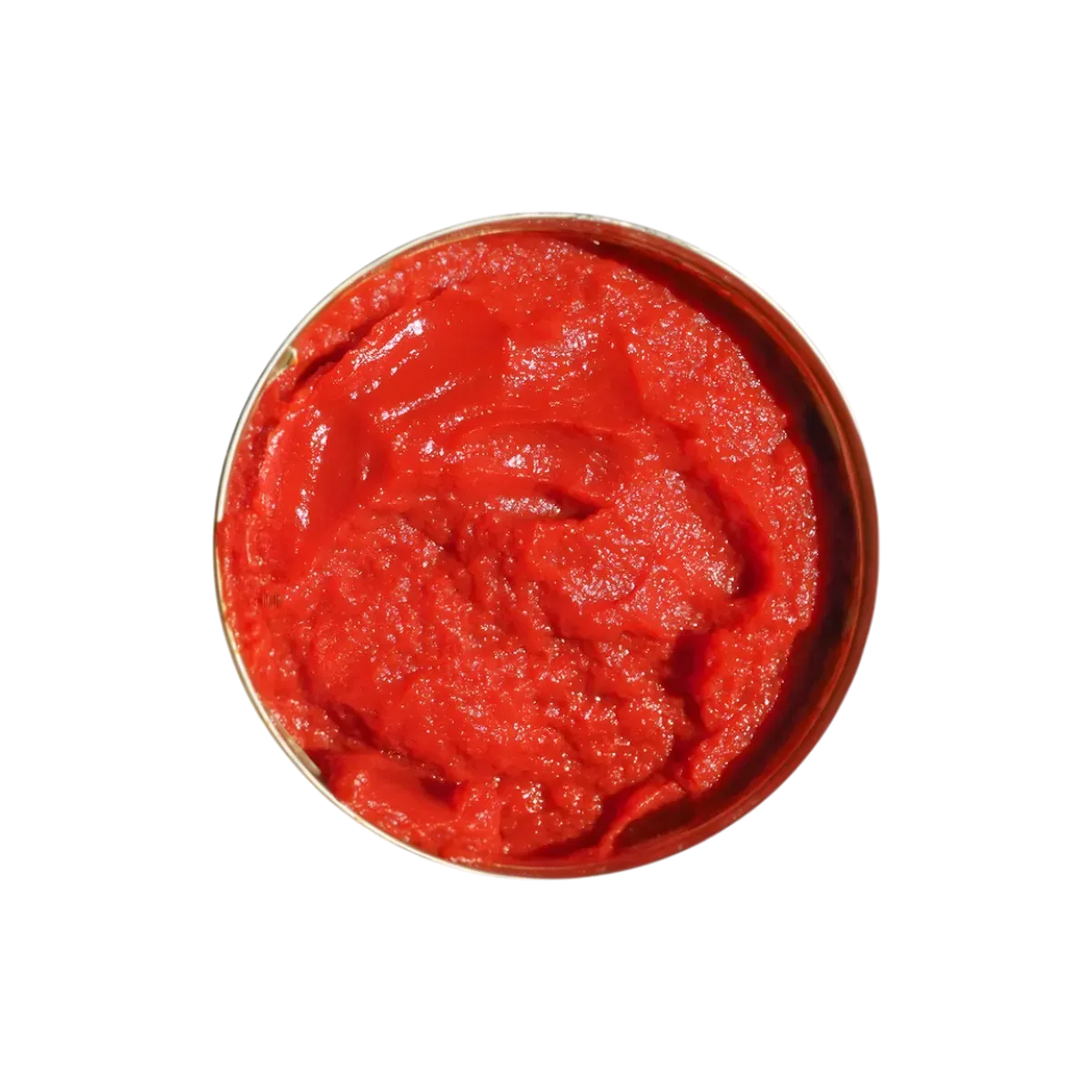 Vue du dessus du concentré de tomate DIEG BOU DIAR, texture épaisse et couleur rouge vive, idéale pour une cuisine savoureuse.