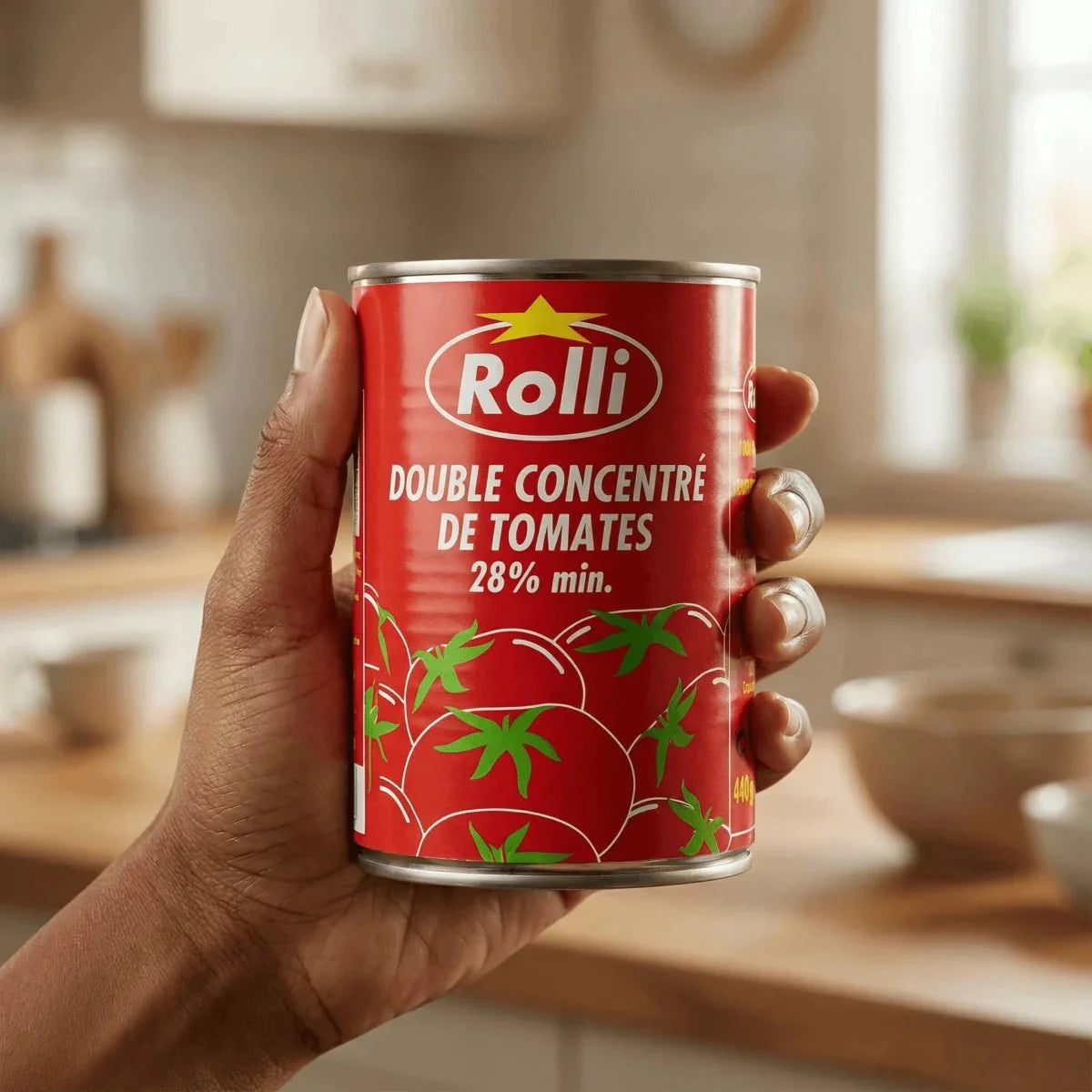 Double tomato concentrate, sold in packs from the brand ROLLI.