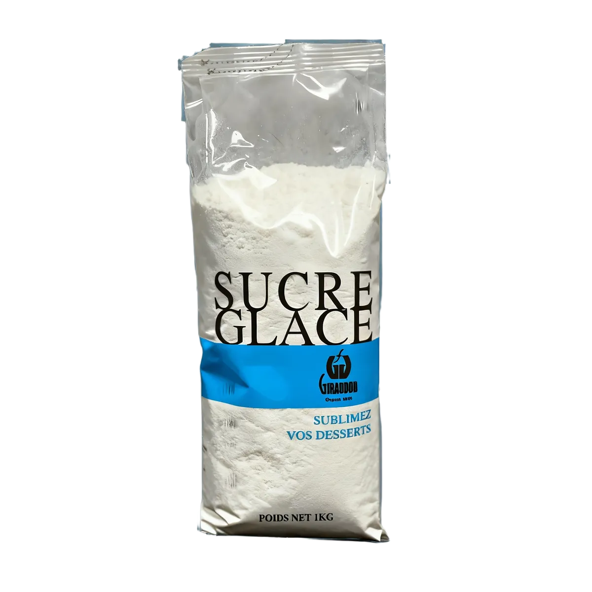 Sucre glace GIRAUDON - Ingrédient pâtisserie conditionné en sachet de 1 kg, idéal pour glaçages et décorations sucrées.