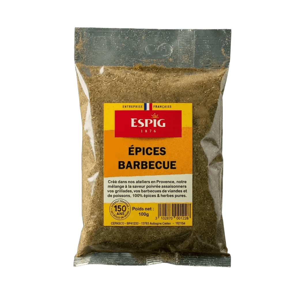 Sachet d'épices barbecue ESPIG, 100g. Épices pour grillades et barbecue.