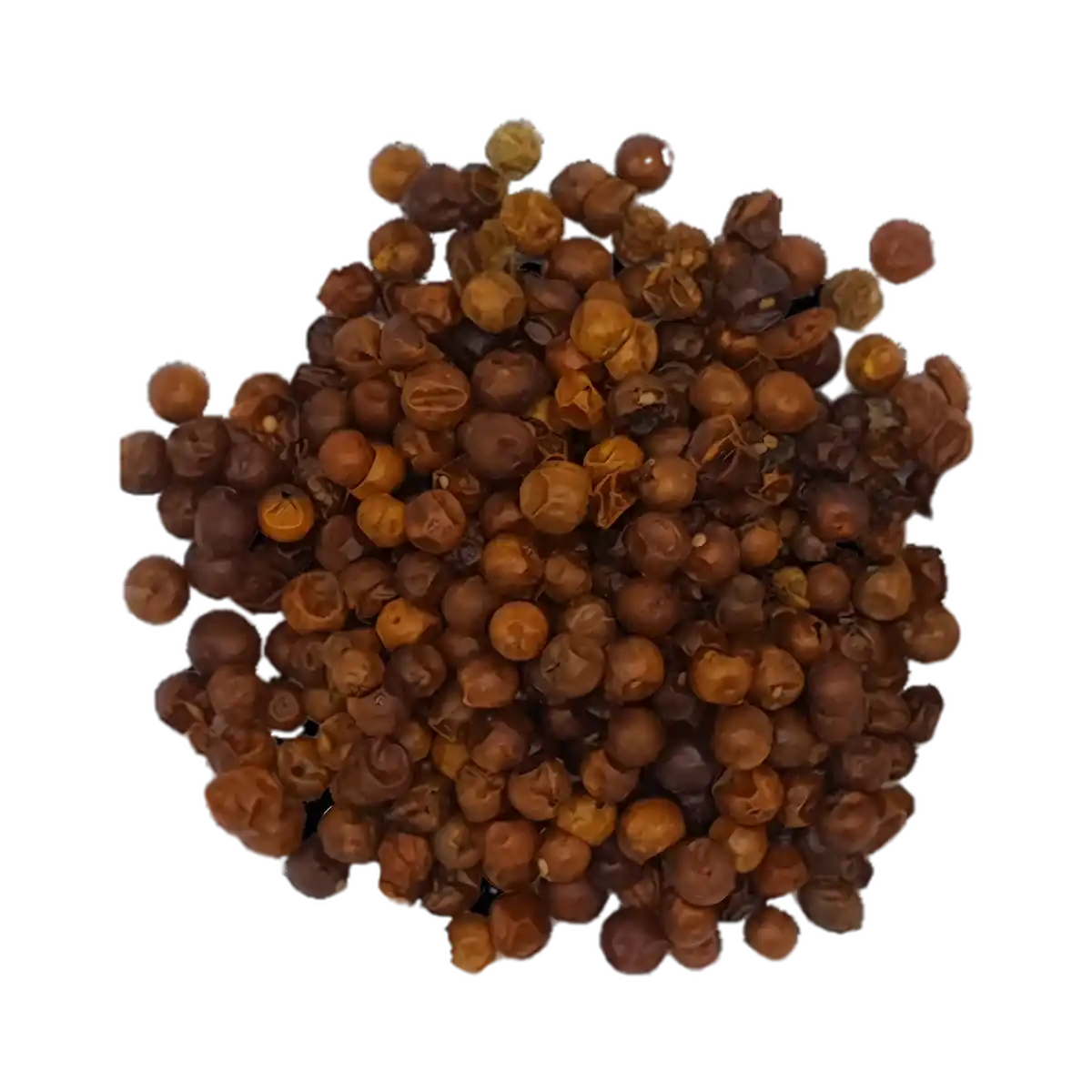 Gros plan sur grains d'épice gnangnan séchés, révélant leur texture et couleur pour une utilisation en assaisonnement savoureux et authentique.