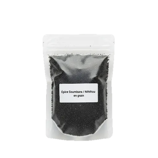 Épice Soumbara / Nététou en grain - Traditionnelle en sachet refermable, graines fermentées de néré pour cuisine africaine intense.