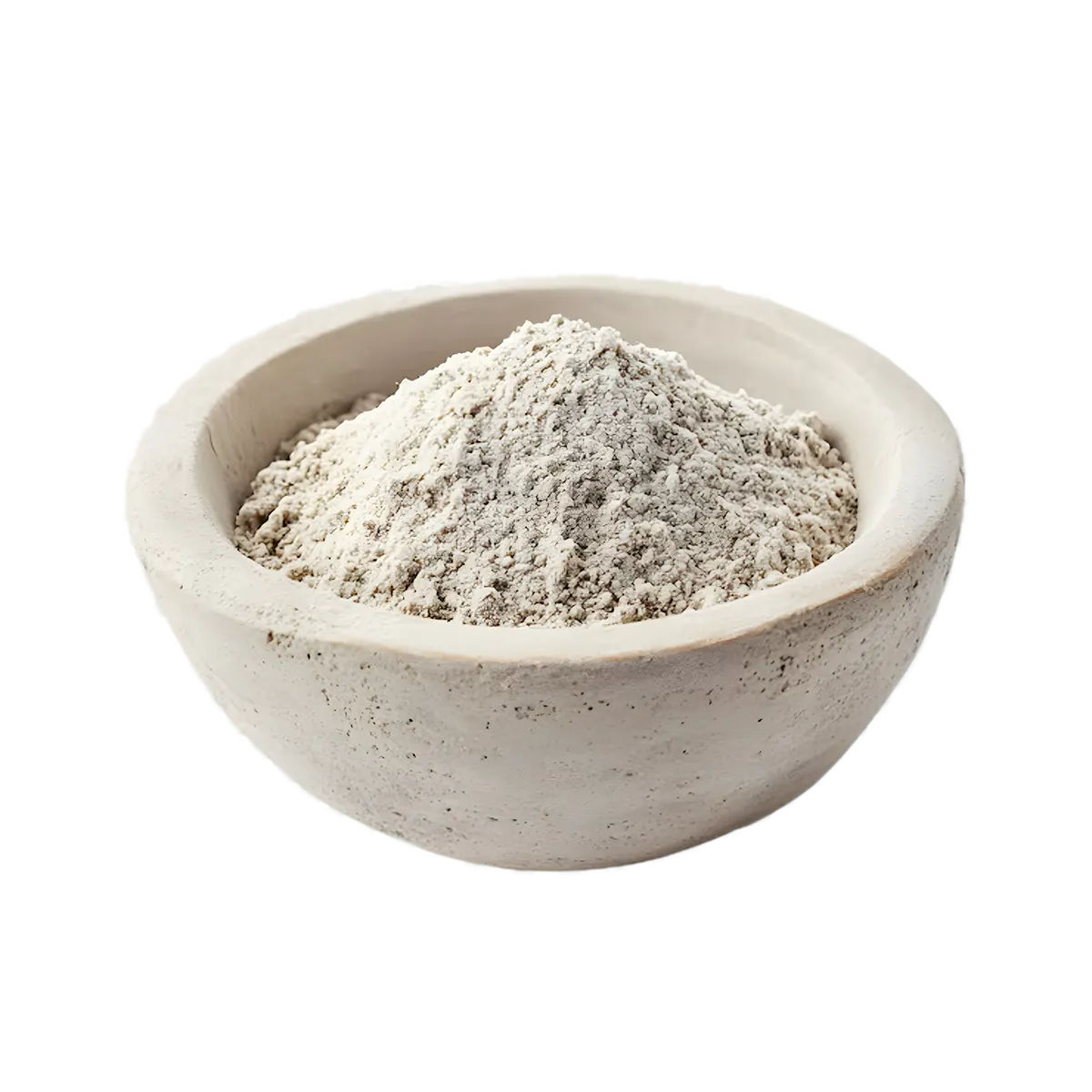 Bol en céramique rempli de farine de patate douce RACINES BIO, fine et claire, idéale pour recettes sucrées ou salées en épicerie bio.