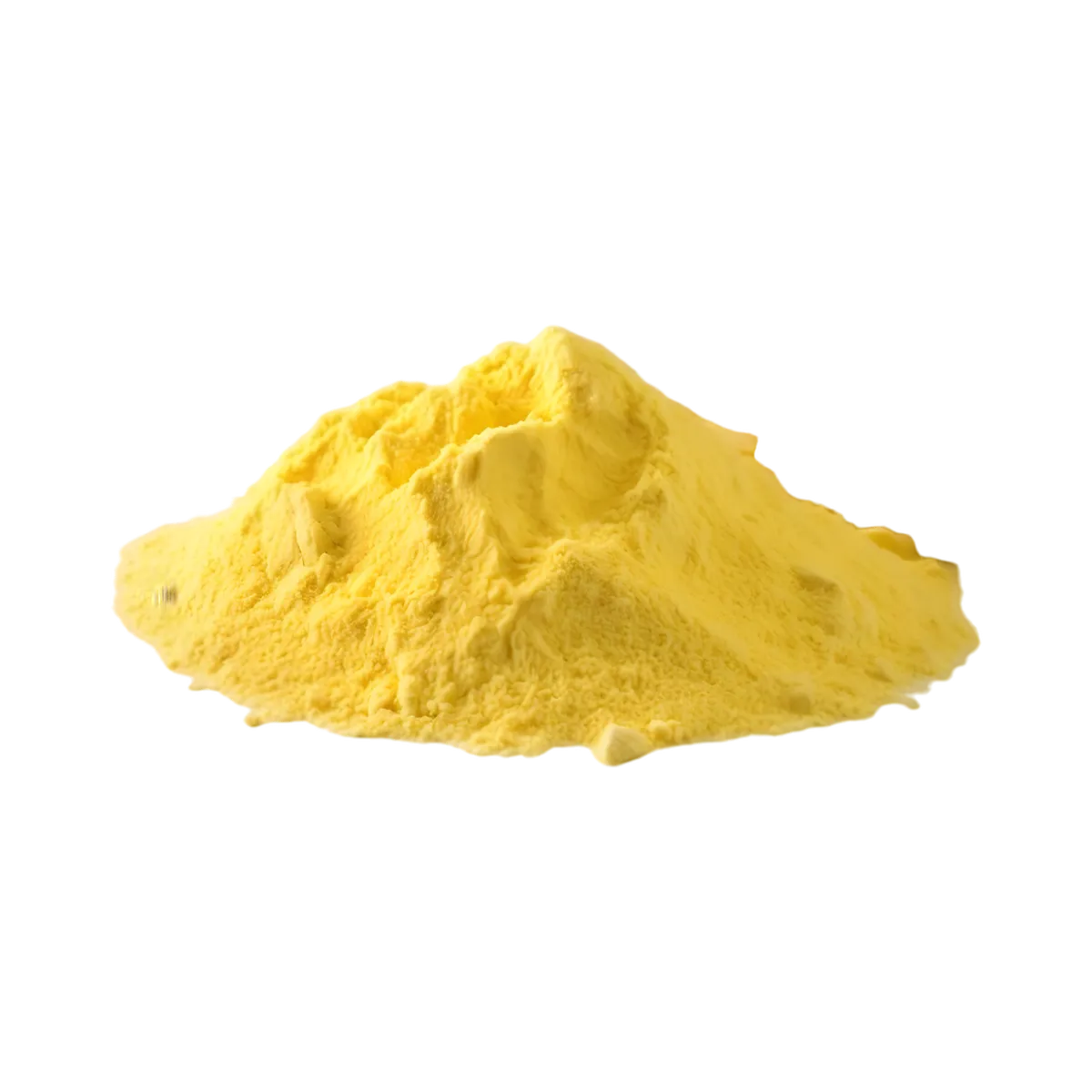 Monticule de farine de pois chiche LEGUMOR jaune clair, texture fine, parfaite pour cuisine végétarienne et sans gluten.