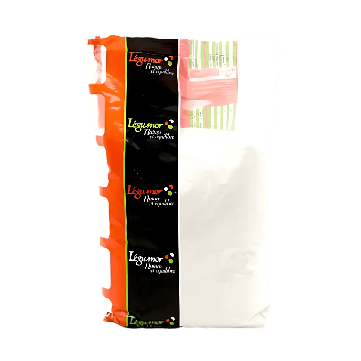 Farine de riz LEGUMOR sans gluten en sachet, idéale pour la cuisine légère. Produit d'épicerie salée pour recettes sans gluten.