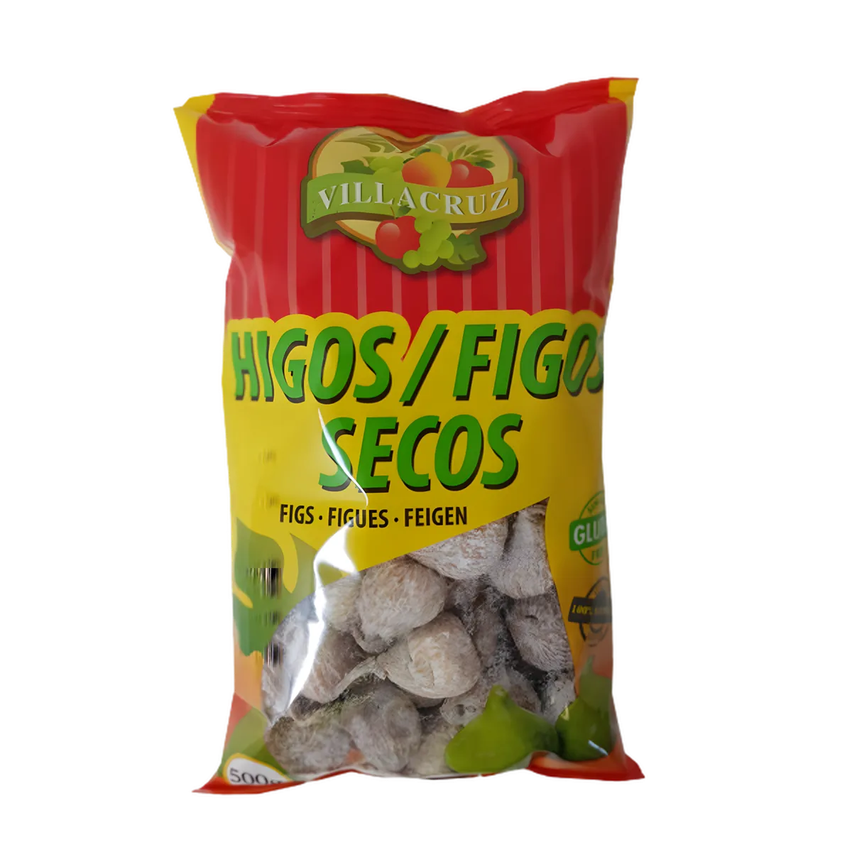 Figues sèches Calabacita VILLACRUZ en sachet de 500g, épicerie sucrée au goût riche, parfaites pour collations et desserts.