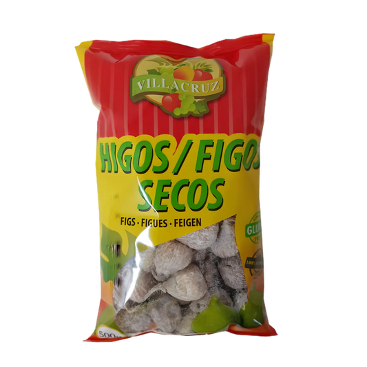 Figues sèches Calabacita VILLACRUZ en sachet de 500g, épicerie sucrée au goût riche, parfaites pour collations et desserts.