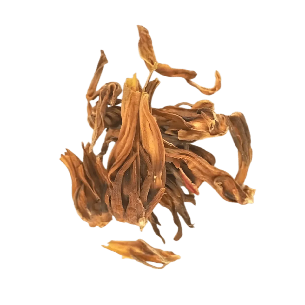 Zoom sur fleurs séchées d'hibiscus blanc RACINES, produit bio pour infusion aux notes fruitées, parfait pour tisanes naturelles et bien-être.