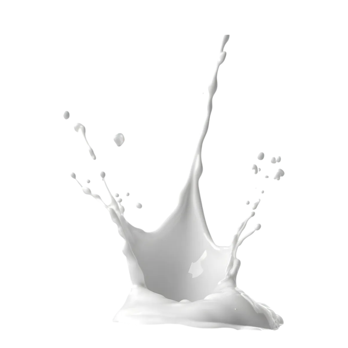 Éclaboussure de lait illustrant la texture crémeuse de Floup vanille crème polyvalente, parfaite pour rehausser vos desserts glacés.