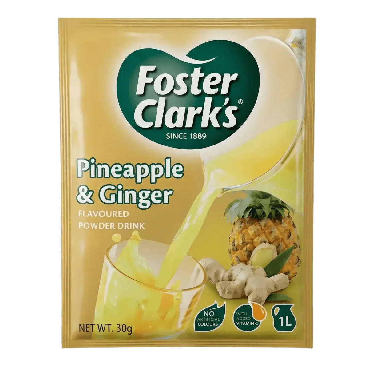 Jugo en polvo de piña/jengibre FOSTER CLARKS — vista alternativa del empaque | Épicerie africaine NKOSI
