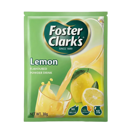 Zakje Foster Clark's, poeder voor citroensmaakdrankje.