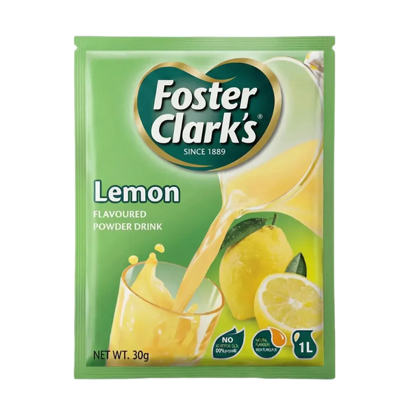 Sachet Foster Clark's, poudre pour boisson aromatisée citron.