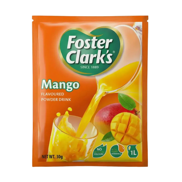 Sachet de poudre pour boisson à la mangue Foster Clark's.