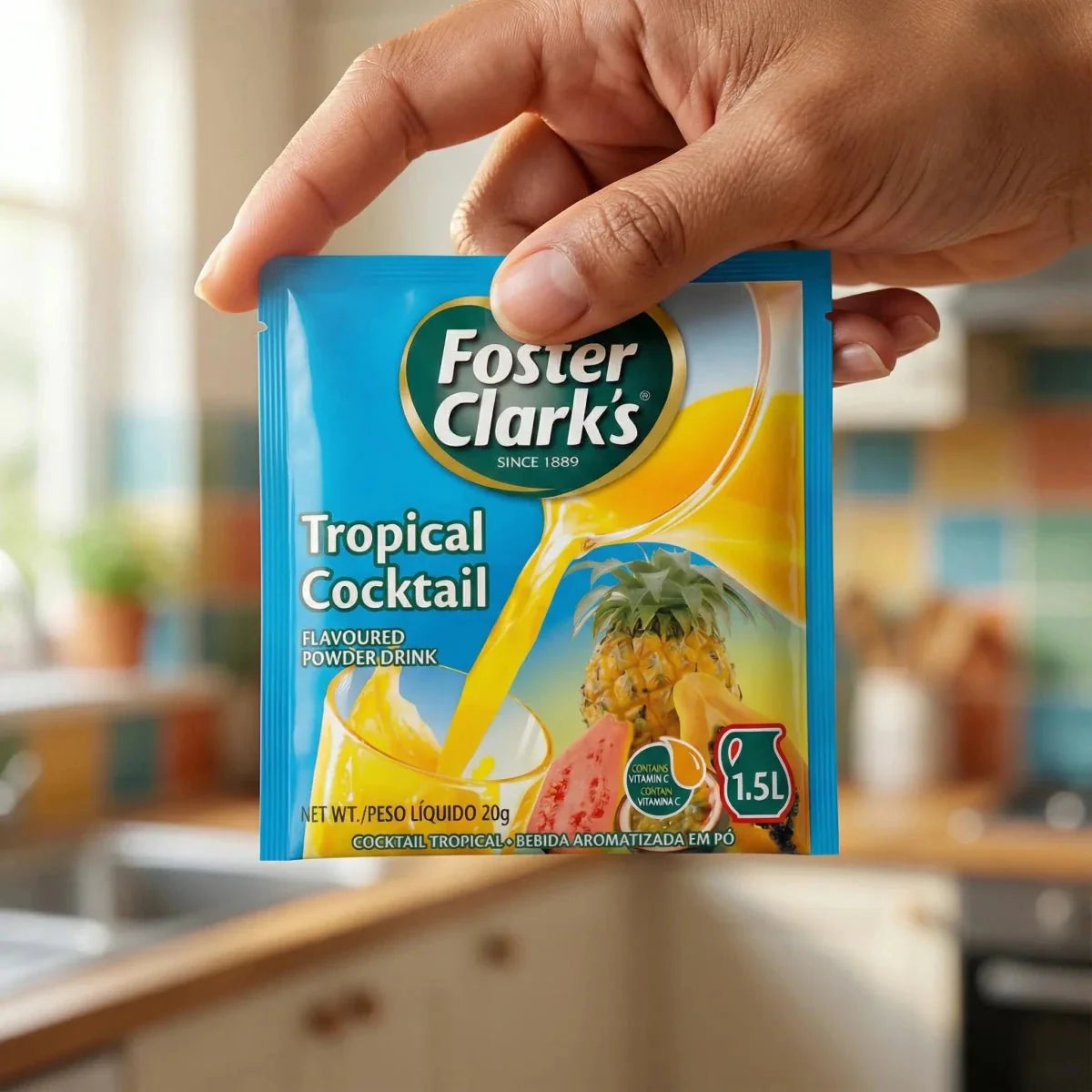 Bebida en polvo tropical de Foster Clark's.
