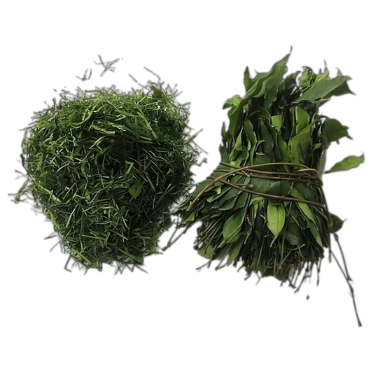 Foumbois / Eru - Légume-feuille Nutrition | Central Africa, botte de feuilles fraîches et version hachée surgelée, idéale pour plats traditionnels africains.