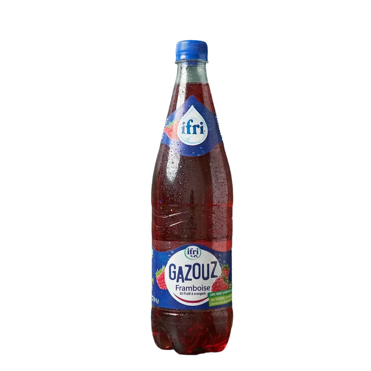 Raspberry soda GAZOUZ — view of ingredients and texture | African grocery NKOSI