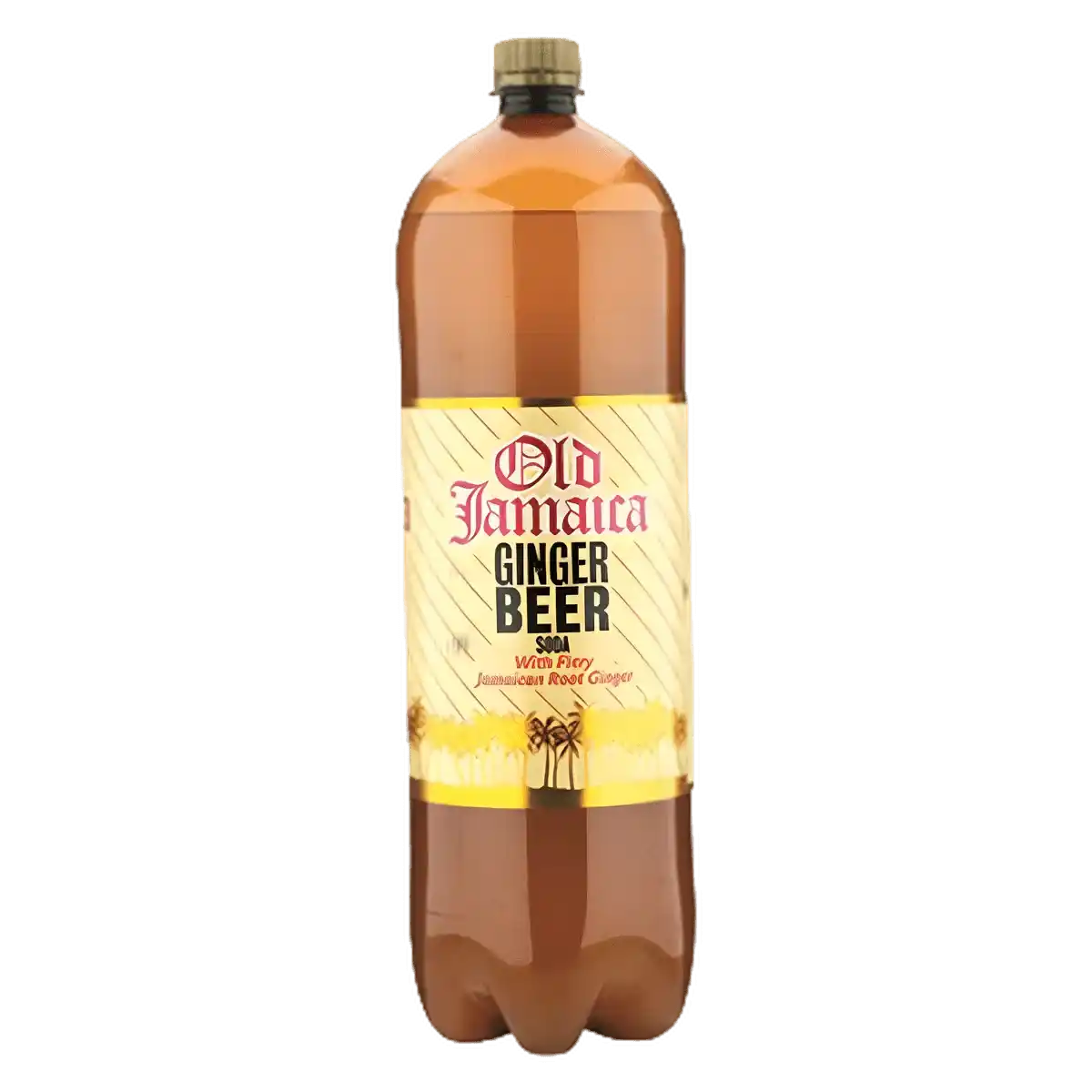 Bouteille de Ginger Beer OLD JAMAÏCA 2L, boisson gazeuse épicée au gingembre, idéale pour les amateurs de sodas exotiques et rafraîchissants.