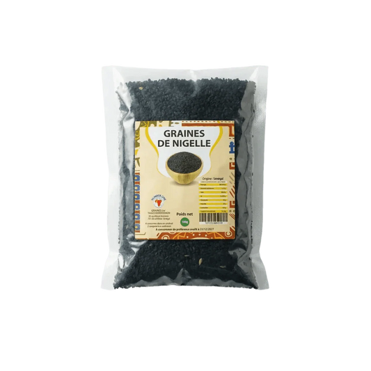 Packet of NUMBER ONE nigella seeds (100g). Black seeds in the package.