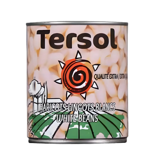 Conserve de haricots blancs TERSOL - Protéines et fibres, idéale pour plats mijotés et salades. Épicerie salée de qualité extra.