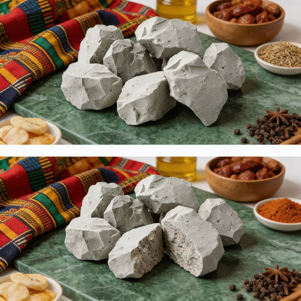 Kaolin gris naturel - vue ingrédients et texture | Épicerie africaine NKOSI